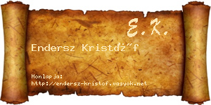 Endersz Kristóf névjegykártya