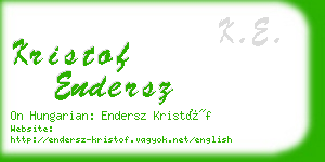 kristof endersz business card